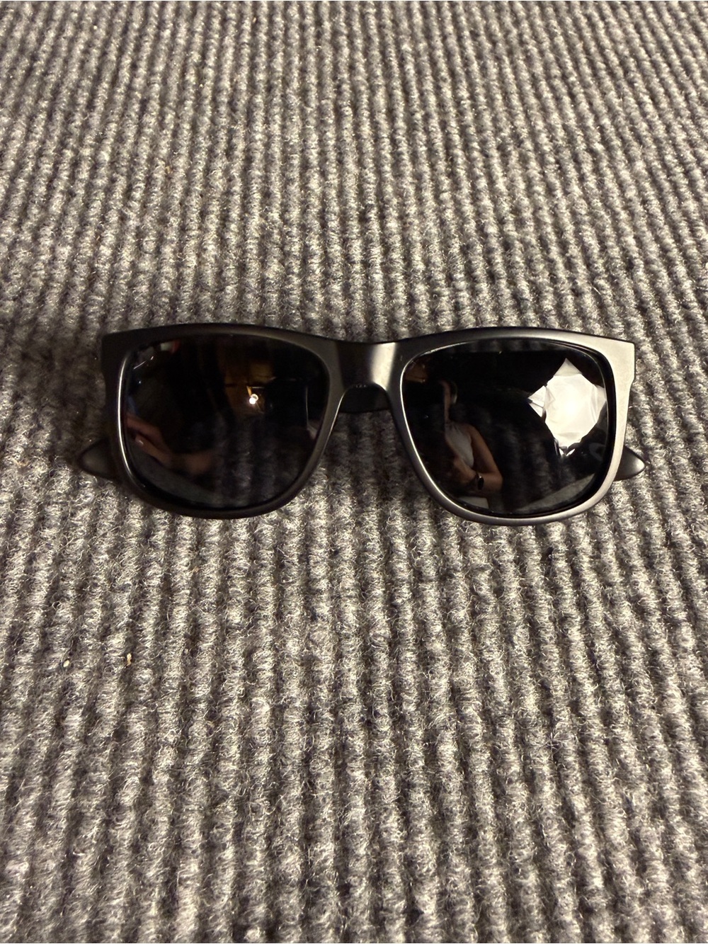 Foster Grant WV1224 Polarized Sunglasses - Matte Black Square Wayfarer Style